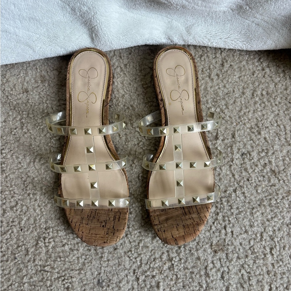 Jessica Simpson Clear Studded Sandals